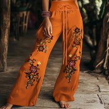 Load image into Gallery viewer, Autumn Fashion Casual Temperament Comfortable and Elegant Plant Print Women&#39;s Elastic Waist Pants
