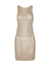 Load image into Gallery viewer, 2025 Summer Sexy One Neck Cut Out Circle Decoration Corset Slim Beach Mini Dress Women Seaside Beachwear Swimwear Cover Up A2796
