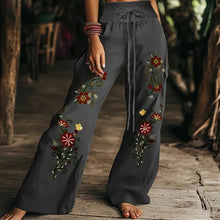 Load image into Gallery viewer, Autumn Fashion Casual Temperament Comfortable and Elegant Plant Print Women&#39;s Elastic Waist Pants
