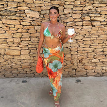 Load image into Gallery viewer, Sexy Print 3 Piece Micro Bikinis Women Swimsuit New Swimwear With Long Sleeve Bathing Suit Beachwear Biquini Female
