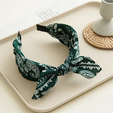 Load image into Gallery viewer, Fashion Paisley Bandana Headband for Women Top Knotted Bow Hairbands Cute Rabbit Ear Turban Headwrap Hair Band Girls Accessories
