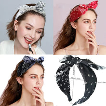 Load image into Gallery viewer, Fashion Paisley Bandana Headband for Women Top Knotted Bow Hairbands Cute Rabbit Ear Turban Headwrap Hair Band Girls Accessories
