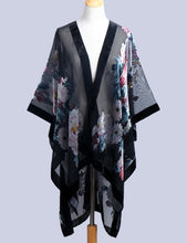 Load image into Gallery viewer, WeHello Bohemian burnt plush kimono Women&#39;s long Purple Tassel Beach Cover-up  Holiday Casual Cardigan Shawl JYPF-20
