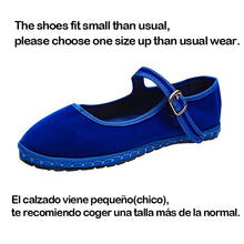 Load image into Gallery viewer, Gray Mary Jeans Flats Shoes Women Round Toe Hand Stitch Velvet Cloth Shoes Ladies Casual Soft Comfortable Ballet Shoes Loafers
