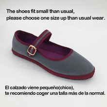 Load image into Gallery viewer, Gray Mary Jeans Flats Shoes Women Round Toe Hand Stitch Velvet Cloth Shoes Ladies Casual Soft Comfortable Ballet Shoes Loafers
