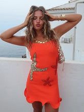 Load image into Gallery viewer, Sparkling Sequined Strap Women&#39;s Knit Mini Dress Elegant Shiny Sleeveless Bodycon Holiday Dresses New Female Beach Party Vestido
