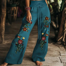 Load image into Gallery viewer, Autumn Fashion Casual Temperament Comfortable and Elegant Plant Print Women&#39;s Elastic Waist Pants
