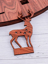 Load image into Gallery viewer, 3pcs Christmas Tree Shape Luminous Wooden Nativity Scene Ornaments Elk Christmas Decorations Ornaments Party Decorations
