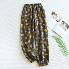 Load image into Gallery viewer, 2025 New Spring Summer Women&#39;s Pajamas 100% Cotton Crepe Pants Women&#39;s Comfortable Loose Large Leaf Home Pants Thin bottoms
