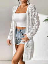 Load image into Gallery viewer, Polyester 100.00% Solid Color Knitted Cardigan with Sun Shading and Loose Fitting Fashion, Mid Length and Elegant Sweater
