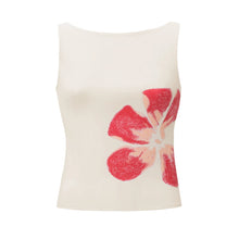 Load image into Gallery viewer, Combhasaki Women&#39;s Y2K Vintage Crop Tank Tops Slim Fitted Aesthetic Flower Print Boat Neck Sleeveless Party Club Summer Camis
