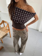 Load image into Gallery viewer, Mozision Backless Polka Dot Crop Tops Women Vest Fashion Summer New Oblique Shoulder Sleeveless Tank Tops Pullovers Female
