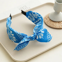 Load image into Gallery viewer, Fashion Paisley Bandana Headband for Women Top Knotted Bow Hairbands Cute Rabbit Ear Turban Headwrap Hair Band Girls Accessories
