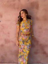 Load image into Gallery viewer, Elegant Flower Print Short Sleeve Shirt Long Skirt Set Women Bodycon O-neck Tops Skirt 2025 New Vocation Beach Street Outfit
