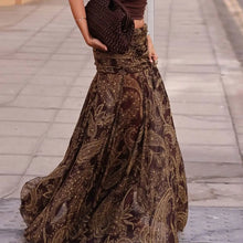 Load image into Gallery viewer, Irregular Printed Big Swing Long Skirts For Women High Waist Buttock Cover A-Line Maxi Skirt Female Vintage Bottom Clothes
