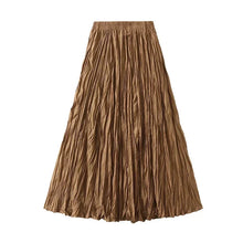 Load image into Gallery viewer, Light Luxury Irregular Slimming Pleated  A-line Skirt for Women High Waist Solid Color Loose Fashion Skirts Casual  Spring New
