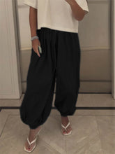 Load image into Gallery viewer, Tossy Summer Fashion Pocket Bloomers Female Trousers Pleated Loose High Waist Patchwork Bandage Streetwear Wide Leg Women Pants
