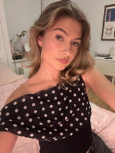 Load image into Gallery viewer, Mozision Backless Polka Dot Crop Tops Women Vest Fashion Summer New Oblique Shoulder Sleeveless Tank Tops Pullovers Female
