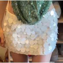 Load image into Gallery viewer, Sequin Mini Skirt Women Sexy Slim Shiny Fashion Chic Short Skirts Female 2025 Spring Summer Beach Solid Holiday Streetwears Lady
