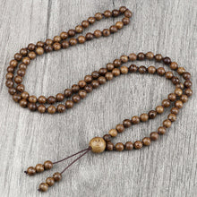 Load image into Gallery viewer, Vintage 108 Wooden Beads Bracelets 6mm Women Men Elastic Beaded Long Necklace Fashion Buddhist Prayer Yoga Jewelry Handmade Gift
