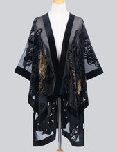 Load image into Gallery viewer, WeHello Bohemian burnt plush kimono Women&#39;s long Purple Tassel Beach Cover-up  Holiday Casual Cardigan Shawl JYPF-20

