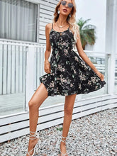 Load image into Gallery viewer, Sexy Floral Print Short Dress Women Summer Fashion Black Backless Beach Sundress Casual Sleeveless Lace-up New In Dresses 2024
