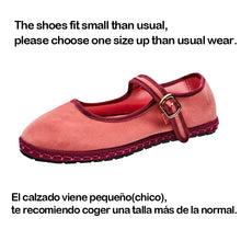 Load image into Gallery viewer, Gray Mary Jeans Flats Shoes Women Round Toe Hand Stitch Velvet Cloth Shoes Ladies Casual Soft Comfortable Ballet Shoes Loafers
