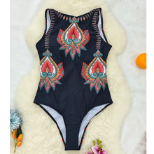 Load image into Gallery viewer, Striped Women One Piece Swimsuit High Quality Swimwear Printed Push Up Monokini Summer Bathing Suit Tropical Bodysuit Female
