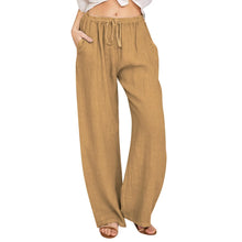 Load image into Gallery viewer, Summer Cotton Linen Wide Leg Pants for Women Pants Full Length Casual Pants Female Solid Loose High Waist Straight Trousers
