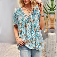 Load image into Gallery viewer, Summer New Fashion Boho T-Shirt Women&#39;s Bohemian Clothes Female Tops Free Shipping
