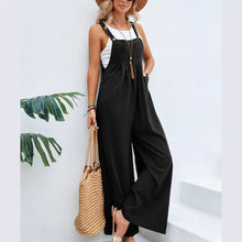 Load image into Gallery viewer, Summer Women Sleeveless Rompers Loose Jumpsuit Casual Backless Overalls Trousers Wide Leg Pants
