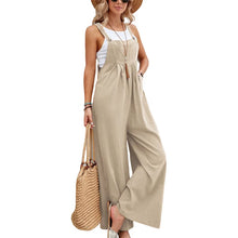 Load image into Gallery viewer, Summer Women Sleeveless Rompers Loose Jumpsuit Casual Backless Overalls Trousers Wide Leg Pants
