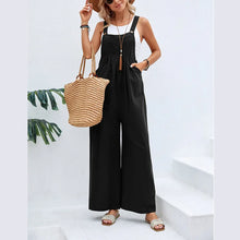 Load image into Gallery viewer, Summer Women Sleeveless Rompers Loose Jumpsuit Casual Backless Overalls Trousers Wide Leg Pants
