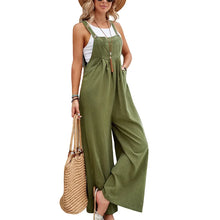 Load image into Gallery viewer, Summer Women Sleeveless Rompers Loose Jumpsuit Casual Backless Overalls Trousers Wide Leg Pants
