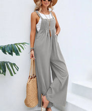 Load image into Gallery viewer, Summer Women Sleeveless Rompers Loose Jumpsuit Casual Backless Overalls Trousers Wide Leg Pants
