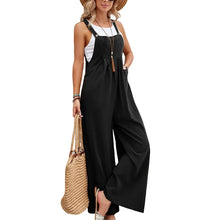 Load image into Gallery viewer, Summer Women Sleeveless Rompers Loose Jumpsuit Casual Backless Overalls Trousers Wide Leg Pants
