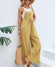 Load image into Gallery viewer, Summer Women Sleeveless Rompers Loose Jumpsuit Casual Backless Overalls Trousers Wide Leg Pants
