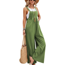 Load image into Gallery viewer, Summer Women Sleeveless Rompers Loose Jumpsuit Casual Backless Overalls Trousers Wide Leg Pants
