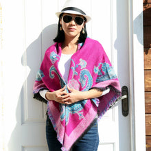 Load image into Gallery viewer, Nepal Vintage Printed Shawl Women&#39;s Imitation Cashmere Warm Ethnic Style Tibetan Scarf
