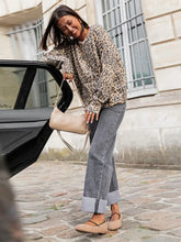 Load image into Gallery viewer, Vintage Leopard Print Single Breasted Women's Cardigan Fashion O Neck Long Sleeved Short Cardigans 2024 Casual Lady Streetwear

