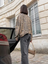 Load image into Gallery viewer, Vintage Leopard Print Single Breasted Women's Cardigan Fashion O Neck Long Sleeved Short Cardigans 2024 Casual Lady Streetwear
