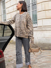 Load image into Gallery viewer, Vintage Leopard Print Single Breasted Women's Cardigan Fashion O Neck Long Sleeved Short Cardigans 2024 Casual Lady Streetwear
