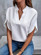 Load image into Gallery viewer, Women Elegant Solid Chiffon Blouse Spring Summer Casual Long Sleeve V Neck Loose Shirt Office Lady Tunics Oversized Tops 2024
