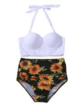 Load image into Gallery viewer, Women Push Up Bikini Set Summer Sexy Slim Flower Print Female High Waist Swimming Suits
