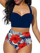 Load image into Gallery viewer, Women Push Up Bikini Set Summer Sexy Slim Flower Print Female High Waist Swimming Suits
