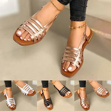 Load image into Gallery viewer, Women Sandals Woman Summer Hollow Out Roman Shoes 2024 Women&#39;s Gladiator Open Toe Beach Flats Ladies Footwear Plus Size 35-43
