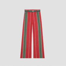 Load image into Gallery viewer, Women&#39;s Striped Straight Pants Colors Print Wide Trousers With Zipper Female Casual Pockets High Waist Pant 2024 New Commuting
