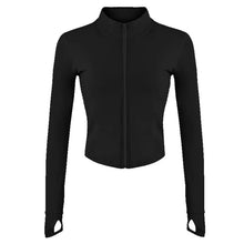 Load image into Gallery viewer, Women&#39;s Tracksuit Jacket Slim Fit Long Sleeved Fitness Coat Yoga Crop Tops With Thumb Holes Gym Jacket Workout Sweatshirts
