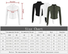 Load image into Gallery viewer, Women&#39;s Tracksuit Jacket Slim Fit Long Sleeved Fitness Coat Yoga Crop Tops With Thumb Holes Gym Jacket Workout Sweatshirts
