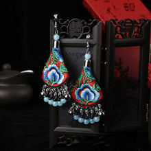 Load image into Gallery viewer, Ethnic Style Handmade Embroidered Earrings Ethnic Earrings Dance Accessories Ethnic Ornaments Peony Earrings

